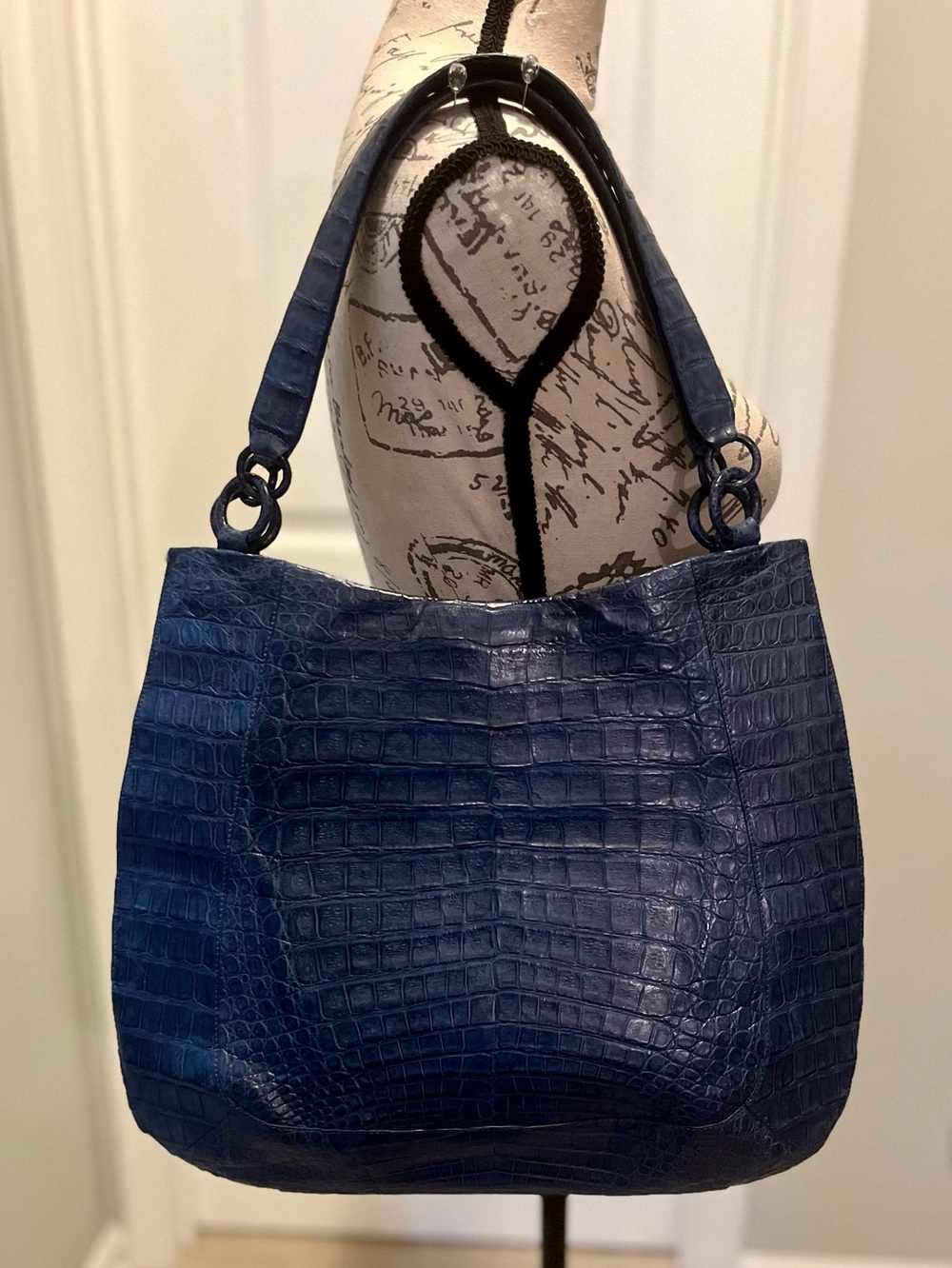 Nancy Gonzalez Blue Exotic Skin Leather Tote Luxury Bag